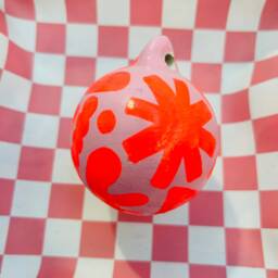 Colourful Hand Painted Ceramic Christmas Bauble - thumbnail 1
