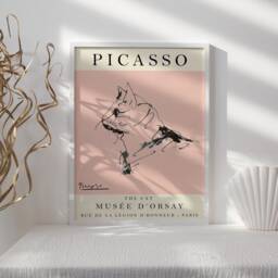 Picasso Exhibition Poster, The Cat, Vintage Art, Art Print, Minimalist Line Drawing, Bedroom Ideal Gift - thumbnail 3