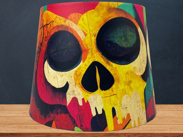 Graffiti Table Lamp Shade Ceiling Light Kids Boys Girls Teens Skull Theme Urban Print Design Room Decor Bedroom Accessories Gifts