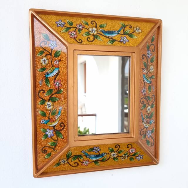 "Peruvian Mirrors ""Bird Orange - Yellow" - image 1