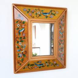 "Peruvian Mirrors ""Bird Orange - Yellow" - thumbnail 1
