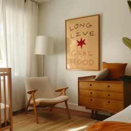Long Live Girl Hood Print, Girl's Bedroom Illustration Wall Art, Kid's Room Eclectic Play Print Unframed - thumbnail 3