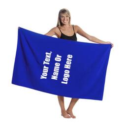 Custom Personalized Oversized Terry Velour Beach Towel - thumbnail 2
