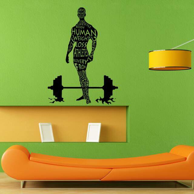 Man Body Builder Workout Gym Training Wall Sticker Vinyl Mural Decal Home House Apartment Art Decor Free Shipping L023 - image 1