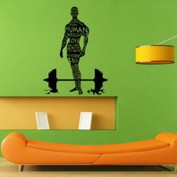 Man Body Builder Workout Gym Training Wall Sticker Vinyl Mural Decal Home House Apartment Art Decor Free Shipping L023