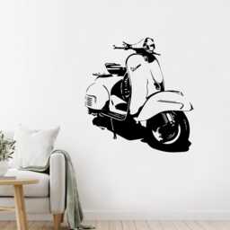Classic Vespa Scooter Vinyl Wall Transfer Sticker Decal UK - thumbnail 3
