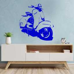 Classic Vespa Scooter Vinyl Wall Transfer Sticker Decal UK - thumbnail 2