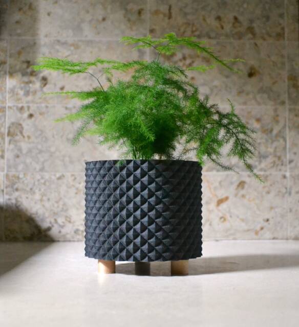 "Wood Modern Planter ""Prismatic" - image 1