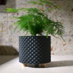 "Wood Modern Planter ""Prismatic" - thumbnail 3