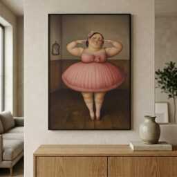 Ballerina in Pink Wall Art - Modern Home Decor - thumbnail 2