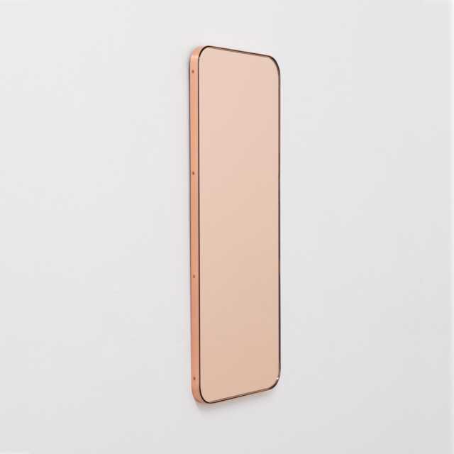 Quadris??? Rectangular Rose Gold Contemporary Mirror With Copper Frame - image 1
