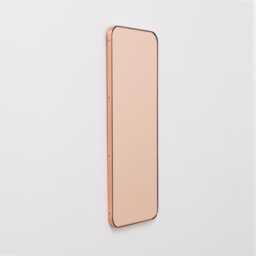 Quadris??? Rectangular Rose Gold Contemporary Mirror With Copper Frame - thumbnail 1