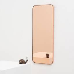Quadris??? Rectangular Rose Gold Contemporary Mirror With Copper Frame - thumbnail 3