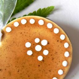 Set Of 2 Valentines'day Heart Ceramic, Ornaments, Caramel Pottery Christmas Tree Ornament White Dots Eco Friendly Decoration - thumbnail 2