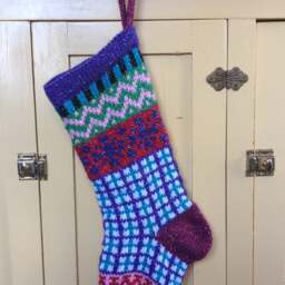 Hand Knit Christmas Stocking, Lined - thumbnail 2