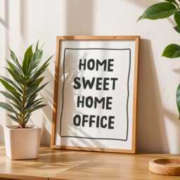 Home Sweet Office Print, Funny Quote Wall Art, White & Black Decor - thumbnail 3