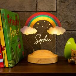 Rainbow Custom Night Light For Kids - Acrylic Name 3D Lamp Colorful Bedside Baby Room Decor Baptism Gift - thumbnail 2