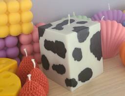 Cow Print Candle, Big Candle - thumbnail 1