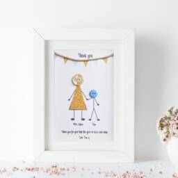 Personalized Teacher Appreciation Frame Button Family Thank You Gift - thumbnail 2