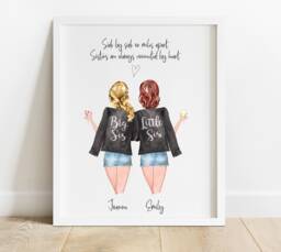 Sisters Gift , Sister College, Moving Friend Print Family Print, Graduation, Away - thumbnail 1
