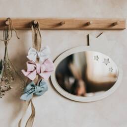 Wooden Kids Mirror, Montessori Nursery Decor, Shatterproof Glass - thumbnail 2