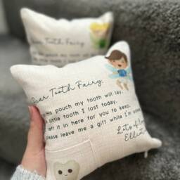 Personalised Tooth Fairy Linen Pillow With Pocket - thumbnail 3