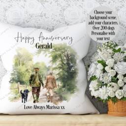 Family Cushion, Keepsake, Country Living, Life, Portrait, Our Family, Gift For Mum, Hunting Gamekeeper - thumbnail 3