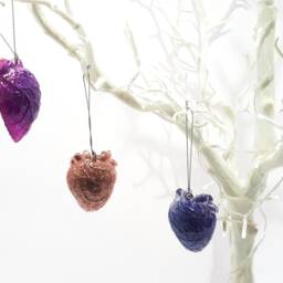 Glitter Anatomical Heart Bauble Gothic Christmas Tree Ornament - thumbnail 2