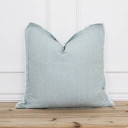 Seafoam Green Fringe Pillow Cover 20 X 26 Neutral Layering Decorative Throw - thumbnail 1