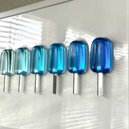 Blue Ombre Popsicle Resin Wall Art Handmade Pop Art Decor - 12x16 - thumbnail 3