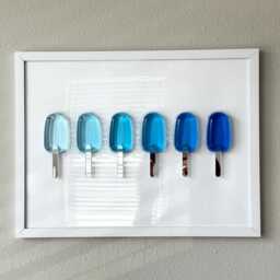 Blue Ombre Popsicle Resin Wall Art Handmade Pop Art Decor - 12x16 - thumbnail 2