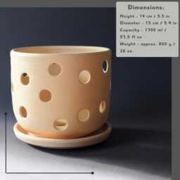 Medium Ceramic Orchid Pot With Holes & Souser - thumbnail 2