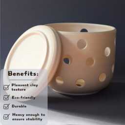 Medium Ceramic Orchid Pot With Holes & Souser - thumbnail 3