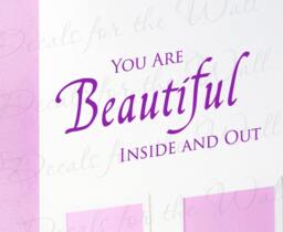 You Beautiful Inside & Out Inspirational Motivational Kid Large Wall Decal Decor Lettering Vinyl Quote Sticker Art Mural Decoration In09 - thumbnail 1