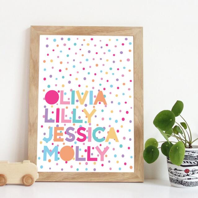 Girls Bedroom Prints, Name Playroom Sister Wall Art, Nursery Lil Sis Print, Big Print - image 1