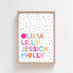 Girls Bedroom Prints, Name Playroom Sister Wall Art, Nursery Lil Sis Print, Big Print - thumbnail 3