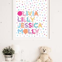 Girls Bedroom Prints, Name Playroom Sister Wall Art, Nursery Lil Sis Print, Big Print - thumbnail 2