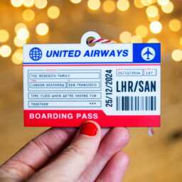 Personalised Boarding Pass Christmas Tree Decoration, Bauble, Custom Pass, Xmas Decoration - thumbnail 3