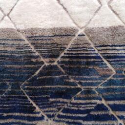 Moroccan Rug Brown & Blue , Handmade Rug, Beni Ourain Style, Area Tapis Berbere, Teppich - thumbnail 4