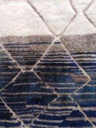Moroccan Rug Brown & Blue , Handmade Rug, Beni Ourain Style, Area Tapis Berbere, Teppich - thumbnail 3