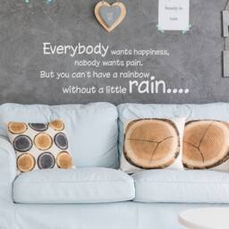 Everybody Wants Happiness, Nobody Rain. But You Can't Have A Rainbow Without Little Rain... - Wall Sticker Quote Decal Vinyl - thumbnail 3