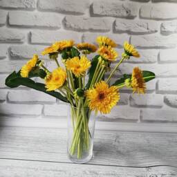Handmade Porcelain Dandelion Bouquet Yellow Floral Arrangement - thumbnail 4