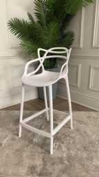 White Breakfast Bar Stool Masters Style Kitchen Chair Restaurant Pub Outdoor Dining Cafe Plastic