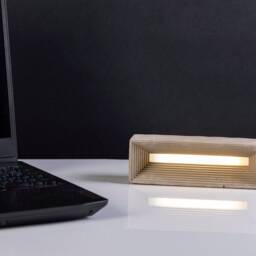 Cement Led Night Light, Desk Lamp, Modern Industrial Lamp, Scandinavian Handmade Minimalist Lamp, Contemporary Lamp - thumbnail 3