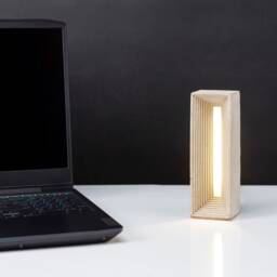 Cement Led Night Light, Desk Lamp, Modern Industrial Lamp, Scandinavian Handmade Minimalist Lamp, Contemporary Lamp - thumbnail 2