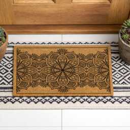 Three Flower Door Mat I Bohemian Porch Style Trendy Entrance - thumbnail 2