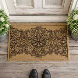 Three Flower Door Mat I Bohemian Porch Style Trendy Entrance - thumbnail 4