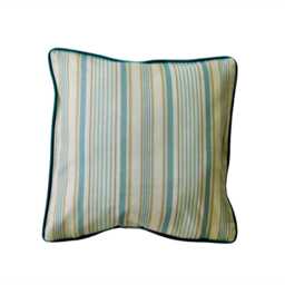 Coastal Cushion Cover, Teal, Blue, Turquoise & White Embroidered Crab Shell Linen Throw Pillow Home Decor - thumbnail 3
