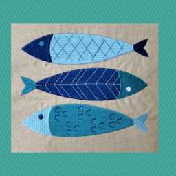 Coastal Cushion Cover, Teal, Blue, Turquoise & White Embroidered Crab Shell Linen Throw Pillow Home Decor - thumbnail 2