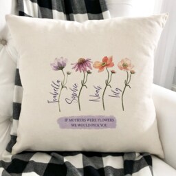 Personalised Mum Cushion With Children Names/If Mothers Were Flowers Mother's Day Gift Floral For New - thumbnail 3